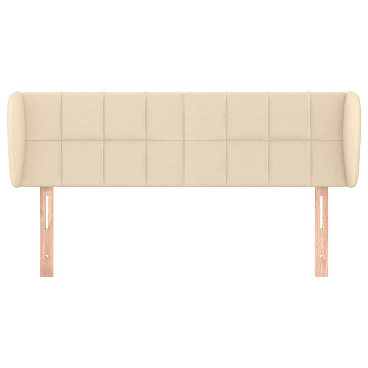 sengegavl med kanter 147x23x78/88 cm stof cremefarvet