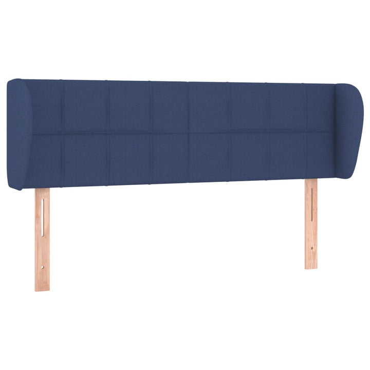 sengegavl med kanter 147x23x78/88 cm stof blå