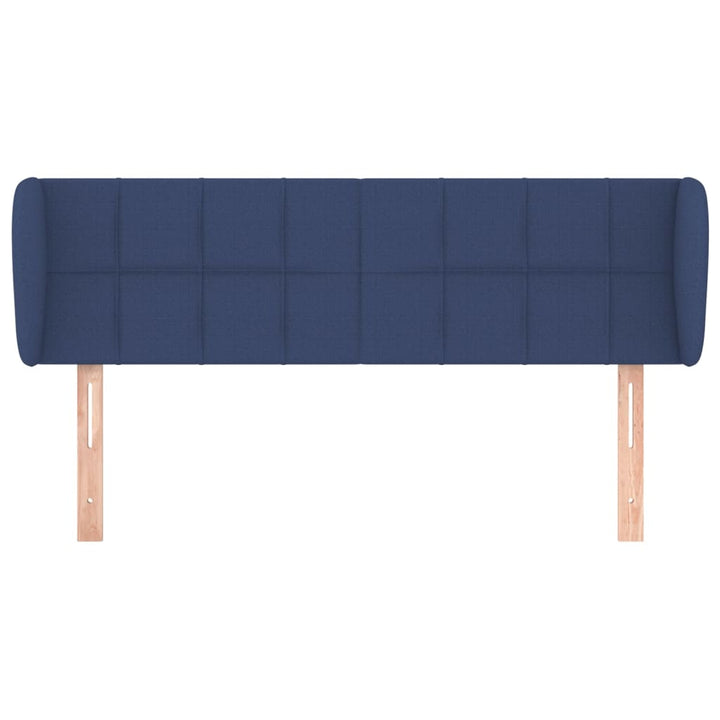 sengegavl med kanter 147x23x78/88 cm stof blå