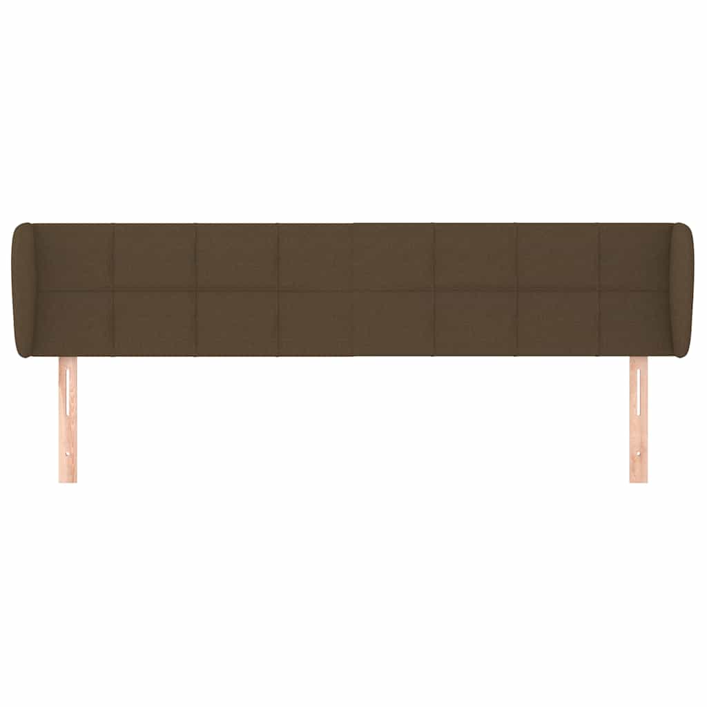 sengegavl med kanter 163x23x78/88 cm stof mørkebrun
