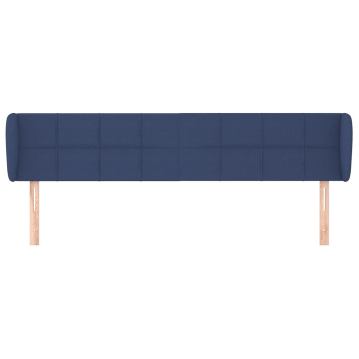 sengegavl med kanter 163x23x78/88 cm stof blå