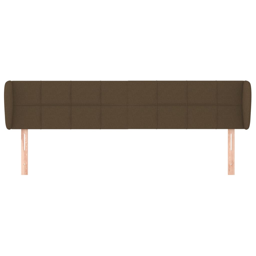 sengegavl med kanter 183x23x78/88 cm stof mørkebrun