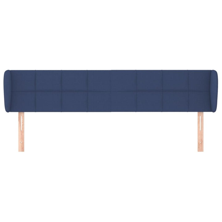 sengegavl med kanter 183x23x78/88 cm stof blå