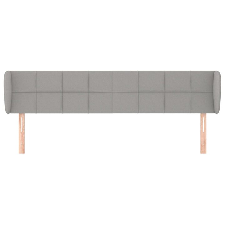 sengegavl med kanter 203x23x78/88cm stof lysegrå