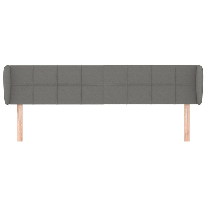 sengegavl med kanter 203x23x78/88 cm stof mørkegrå