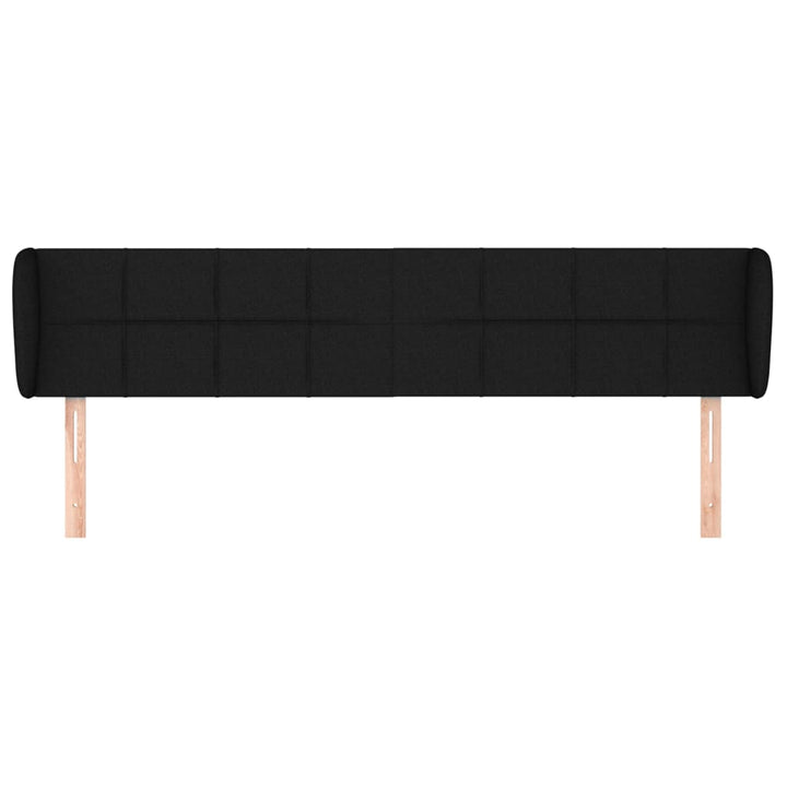 sengegavl med kanter 203x23x78/88 cm stof sort