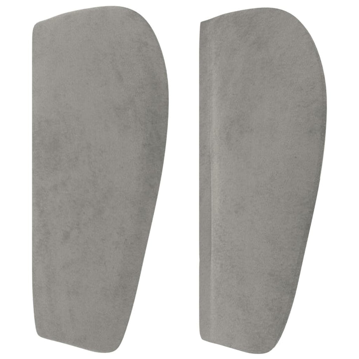 sengegavl med kanter 83x23x78/88 cm fløjl lysegrå