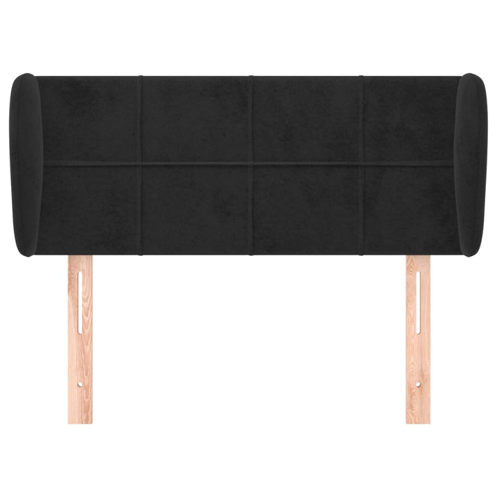 sengegavl med kanter 83x23x78/88 cm fløjl sort