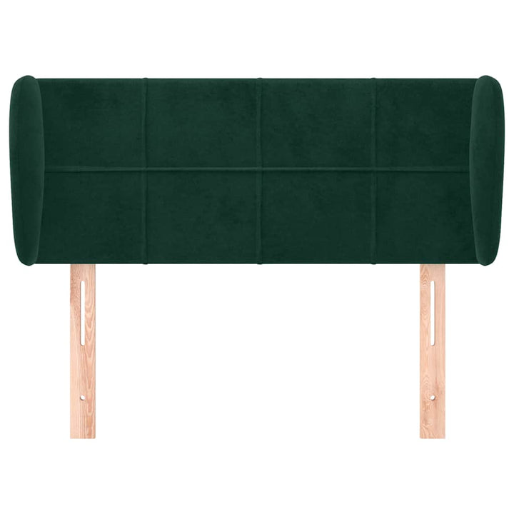 sengegavl med kanter 83x23x78/88 cm fløjl mørkegrøn
