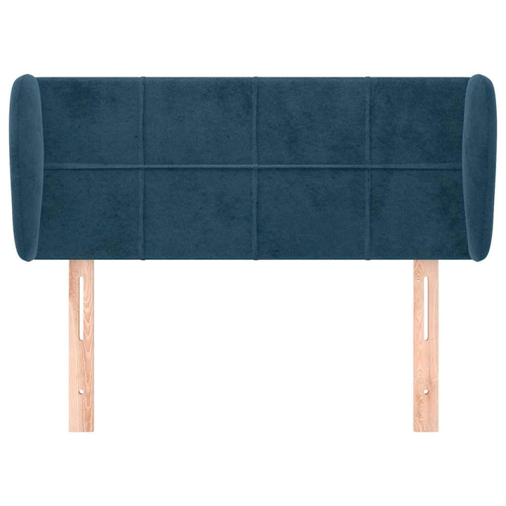 sengegavl med kanter 83x23x78/88 cm fløjl mørkeblå