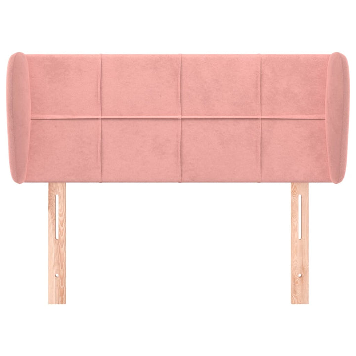 sengegavl med kanter 83x23x78/88 cm fløjl lyserød