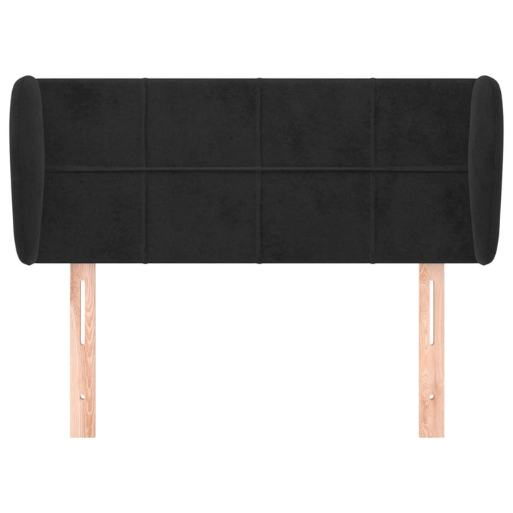sengegavl med kanter 93x23x78/88 cm fløjl sort