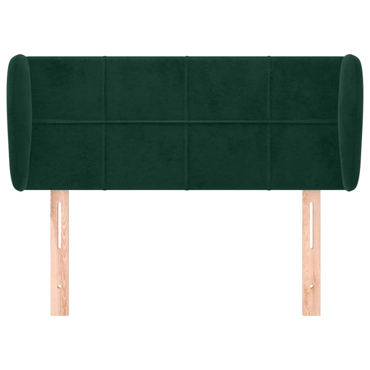 sengegavl med kanter 93x23x78/88 cm fløjl mørkegrøn