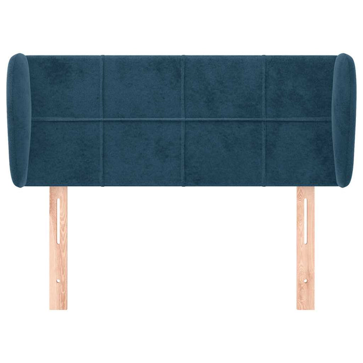 sengegavl med kanter 93x23x78/88 cm fløjl mørkeblå