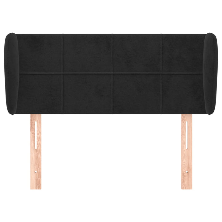 sengegavl med kanter 103x23x78/88 cm fløjl sort
