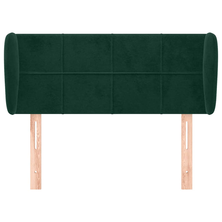 sengegavl med kanter 103x23x78/88 cm fløjl mørkegrøn