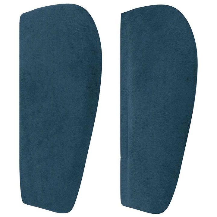 sengegavl med kanter 103x23x78/88 cm fløjl mørkeblå