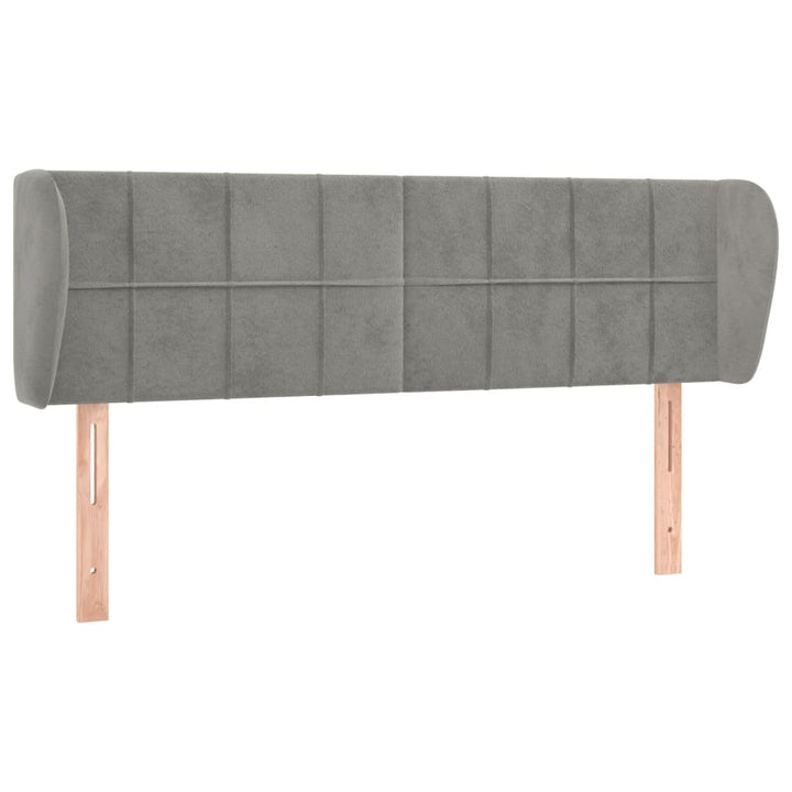 sengegavl med kanter 147x23x78/88cm fløjl lysegrå