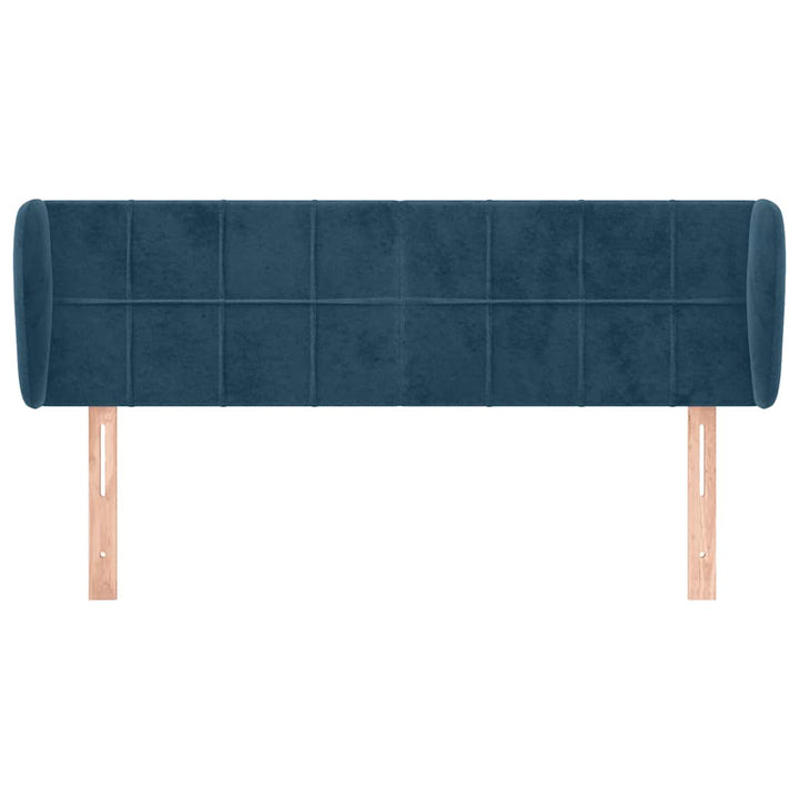 sengegavl med kanter 147x23x78/88 cm fløjl mørkeblå