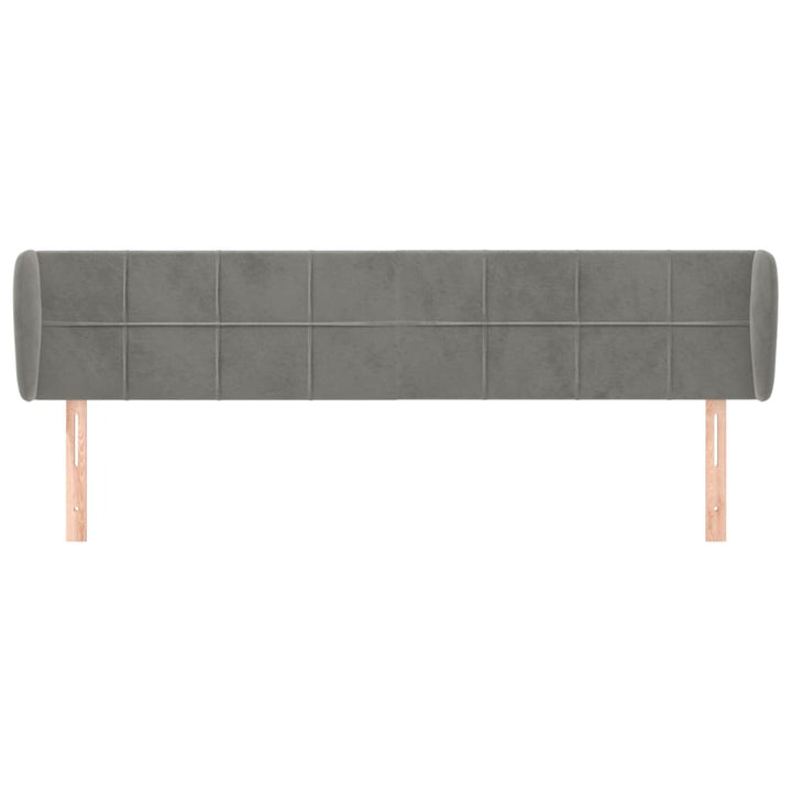 sengegavl med kanter 163x23x78/88cm fløjl lysegrå