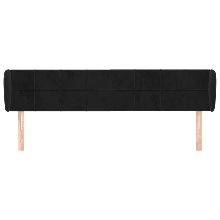 sengegavl med kanter 163x23x78/88 cm fløjl sort