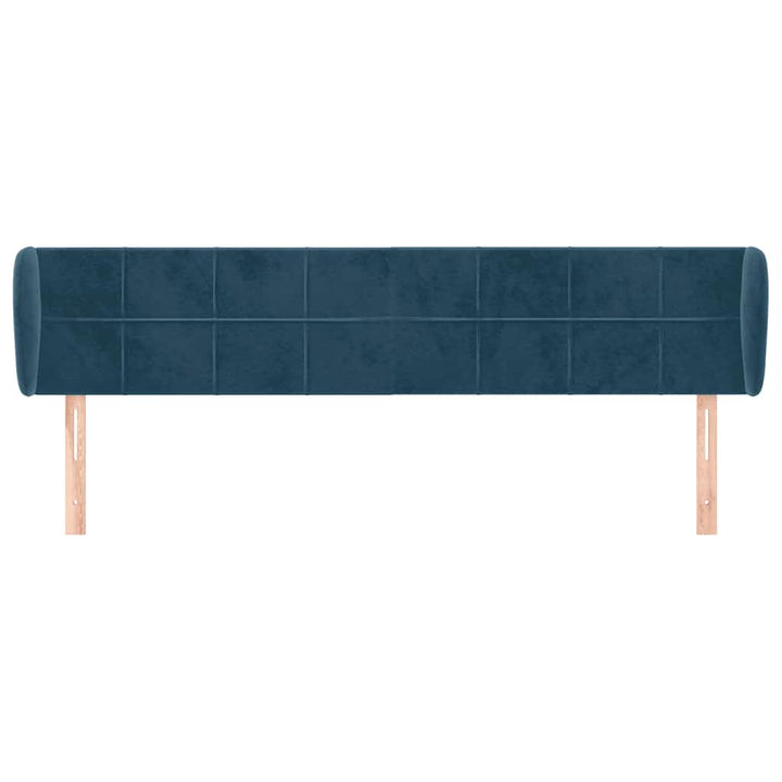 sengegavl med kanter 163x23x78/88 cm fløjl mørkeblå