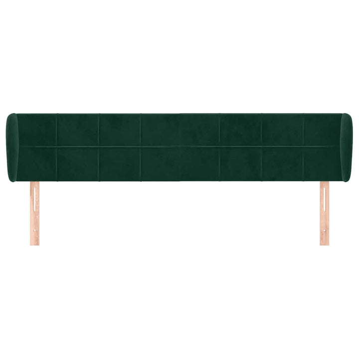 sengegavl med kanter 183x23x78/88 cm fløjl mørkegrøn