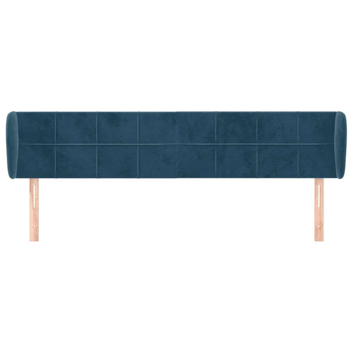 sengegavl med kanter 183x23x78/88 cm fløjl mørkeblå
