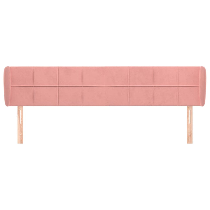 sengegavl med kanter 183x23x78/88 cm fløjl lyserød