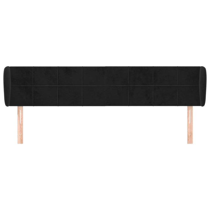sengegavl med kanter 203x23x78/88 cm fløjl sort