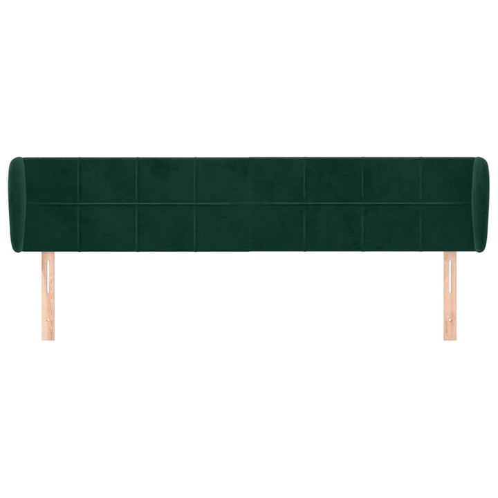 sengegavl med kanter 203x23x78/88 cm fløjl mørkegrøn