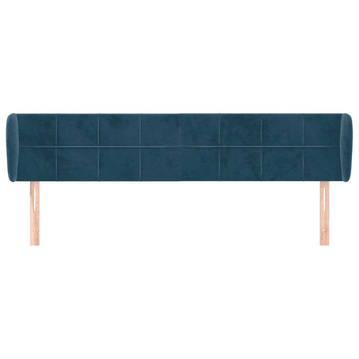 sengegavl med kanter 203x23x78/88 cm fløjl mørkeblå