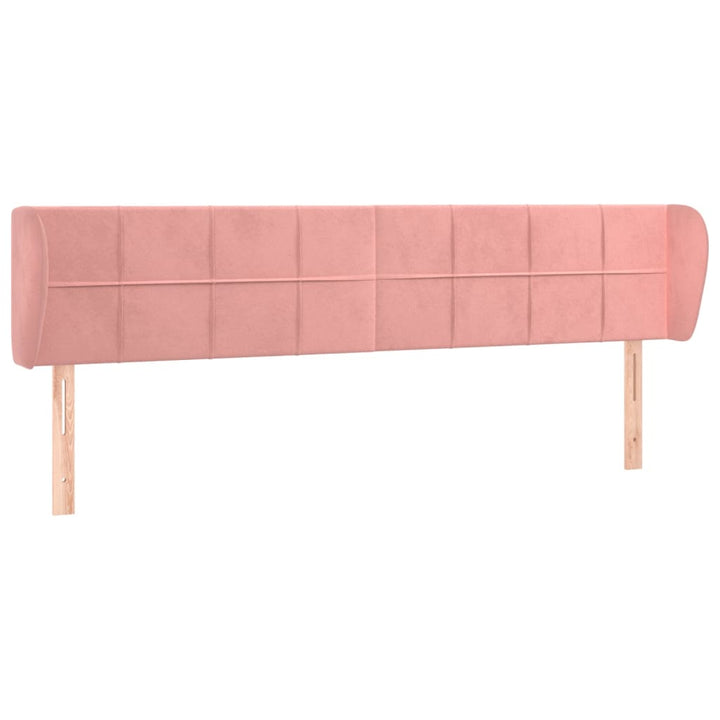 sengegavl med kanter 203x23x78/88 cm fløjl lyserød