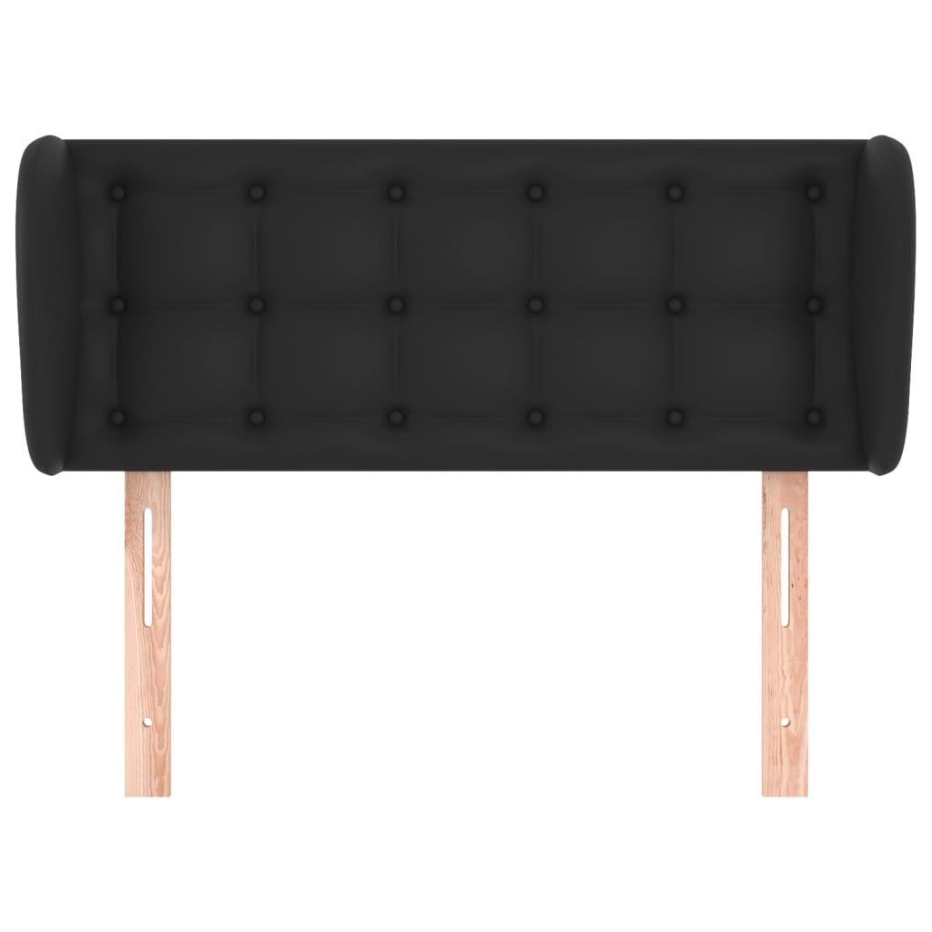 sengegavl med kanter 83x23x78/88 cm kunstlæder sort