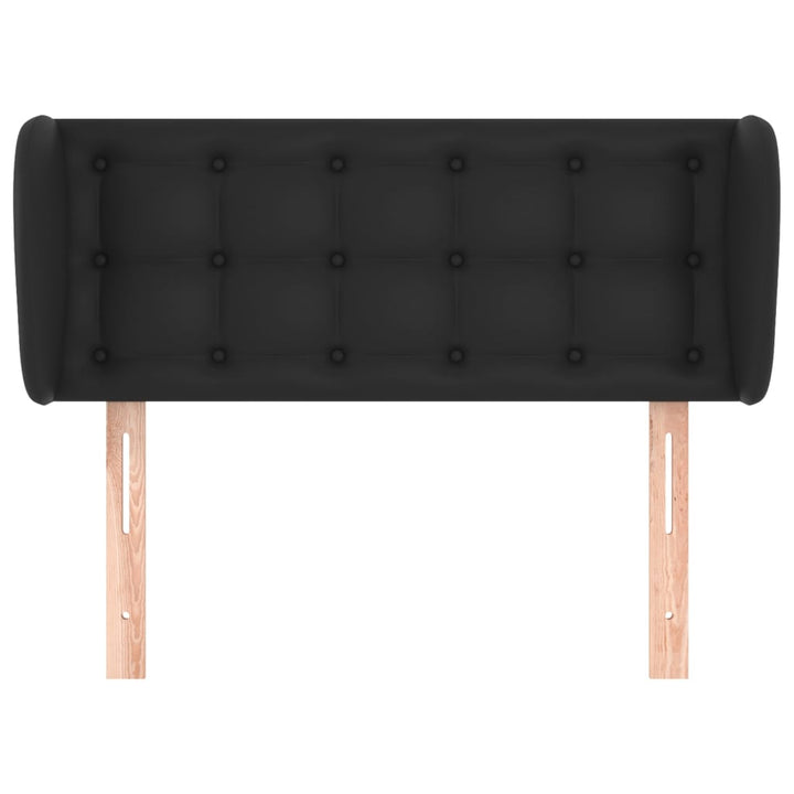 sengegavl med kanter 83x23x78/88 cm kunstlæder sort