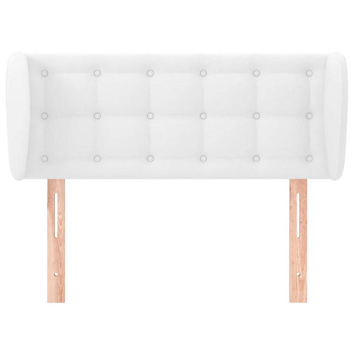 sengegavl med kanter 83x23x78/88 cm kunstlæder hvid