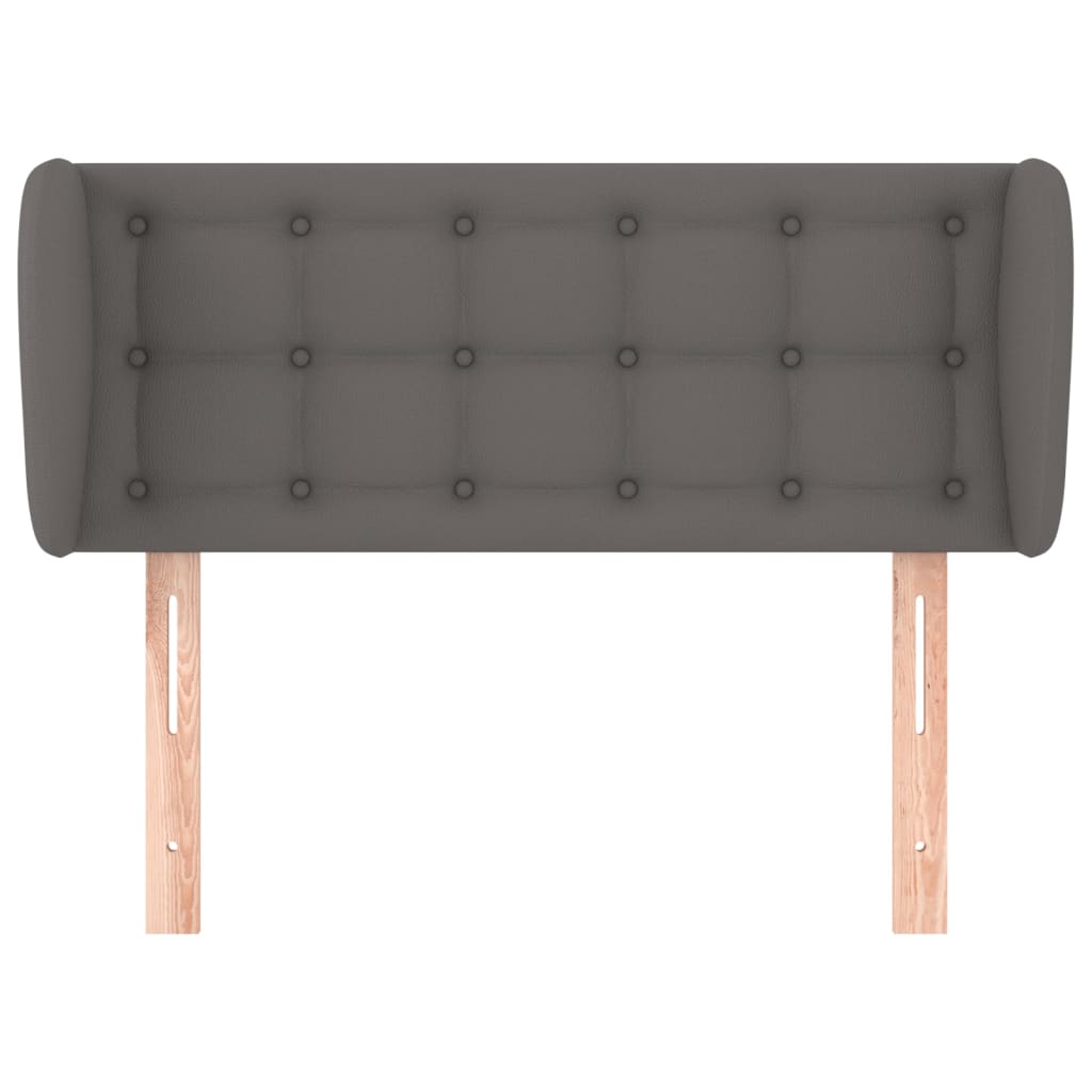 sengegavl med kanter 83x23x78/88 cm kunstlæder grå
