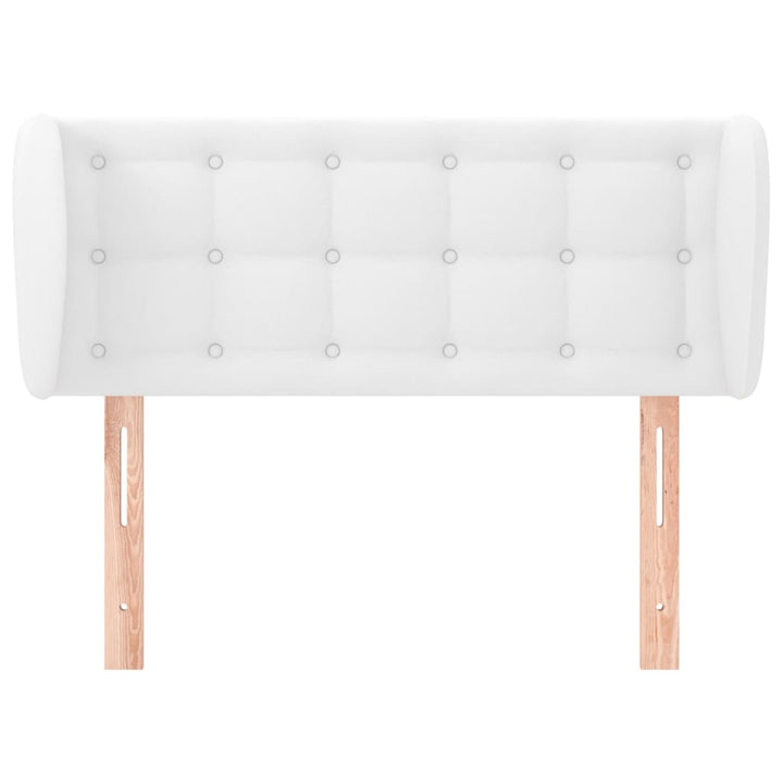sengegavl med kanter 93x23x78/88 cm kunstlæder hvid