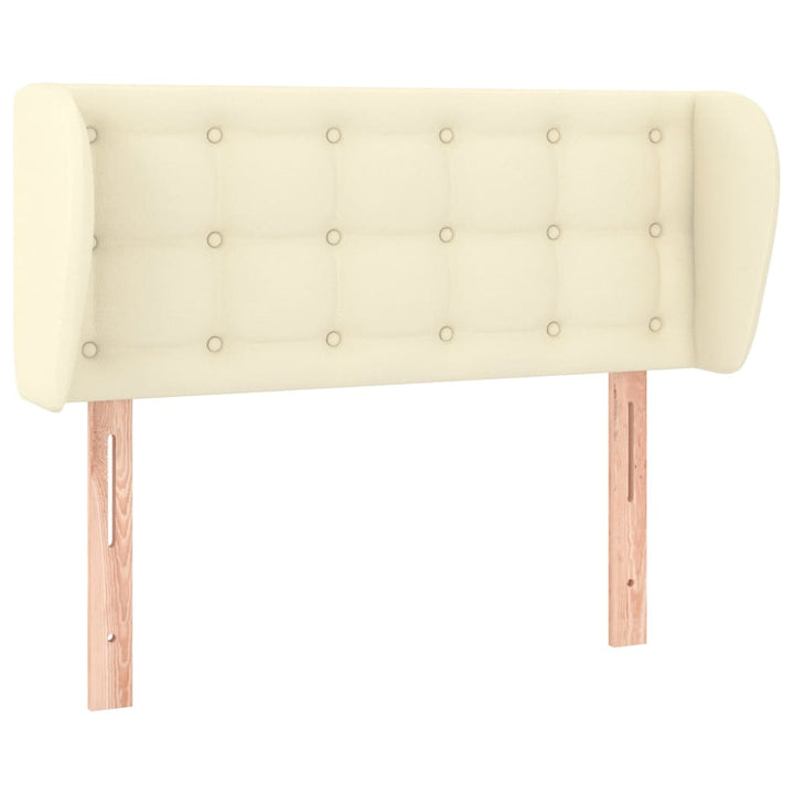 sengegavl med kanter 93x23x78/88 cm kunstlæder cremefarvet