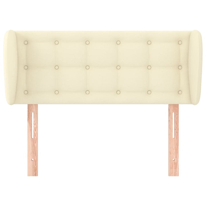 sengegavl med kanter 93x23x78/88 cm kunstlæder cremefarvet