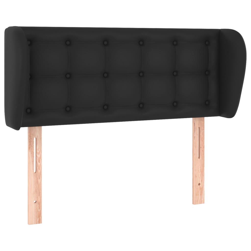sengegavl med kanter 103x23x78/88 cm kunstlæder sort