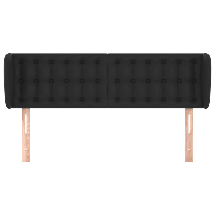 sengegavl med kanter 147x23x78/88 cm kunstlæder sort