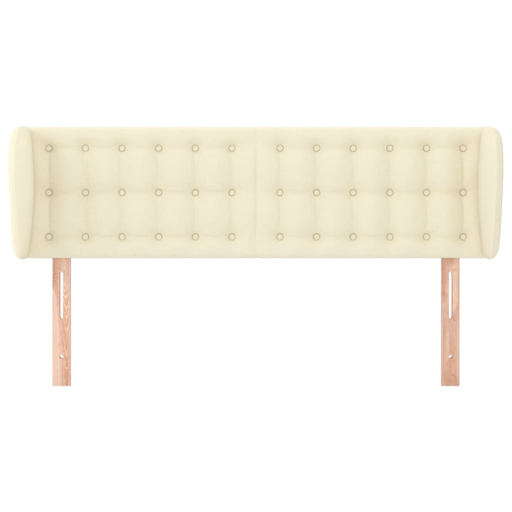 sengegavl med kanter 147x23x78/88 cm kunstlæder cremefarvet