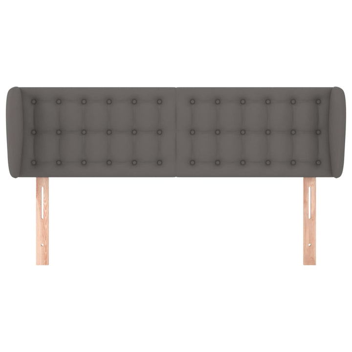sengegavl med kanter 147x23x78/88 cm kunstlæder grå