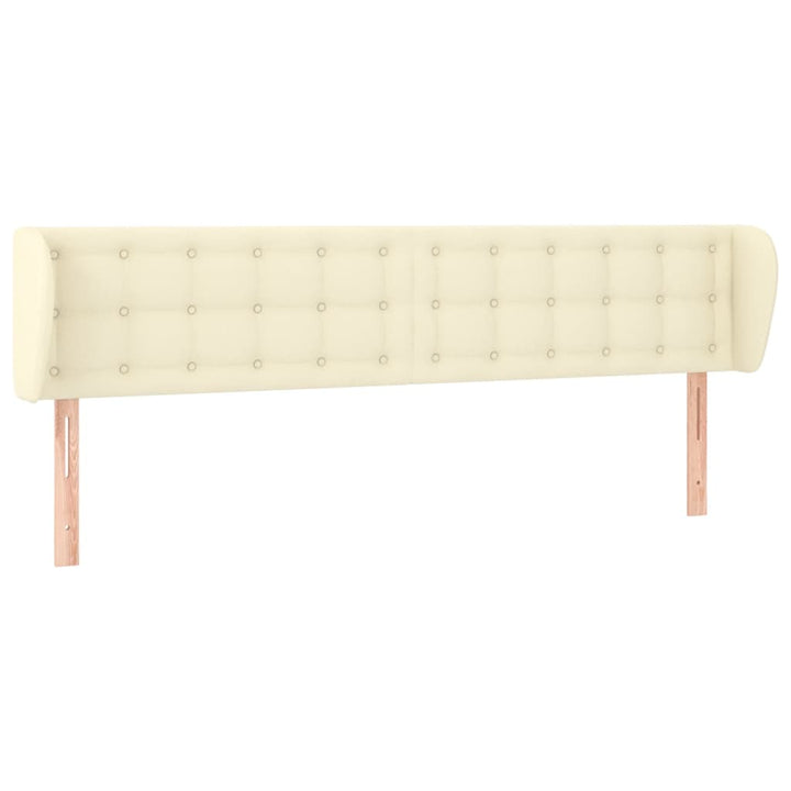 sengegavl med kanter 183x23x78/88 cm kunstlæder cremefarvet