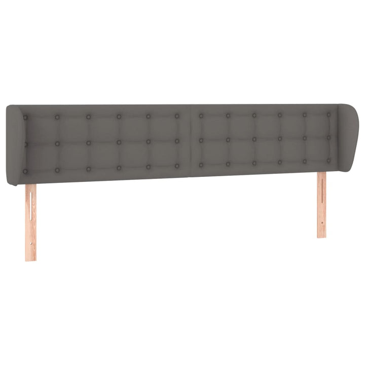 sengegavl med kanter 183x23x78/88 cm kunstlæder grå