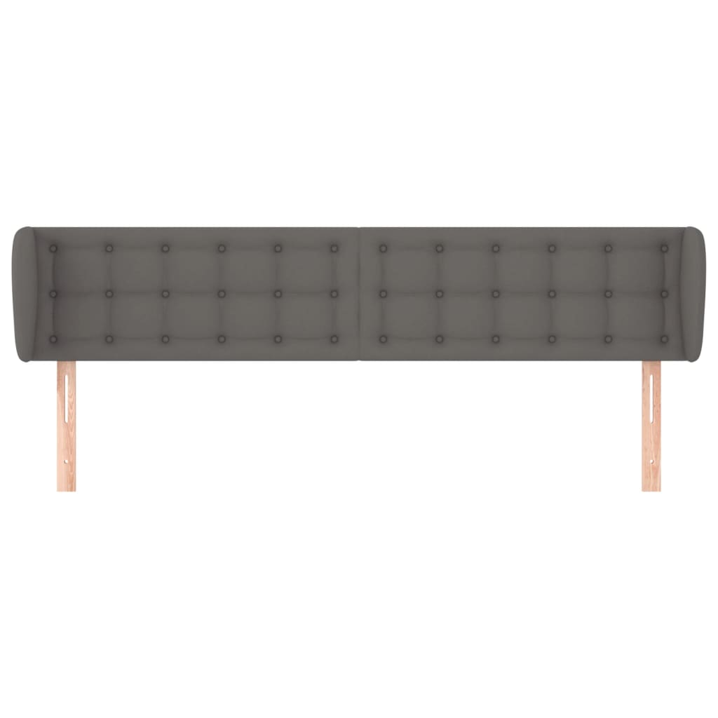 sengegavl med kanter 183x23x78/88 cm kunstlæder grå