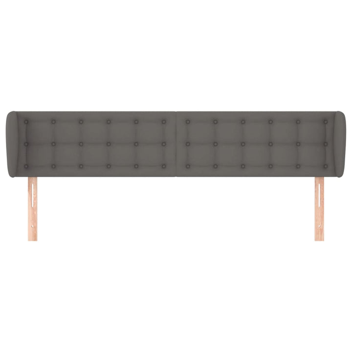 sengegavl med kanter 183x23x78/88 cm kunstlæder grå