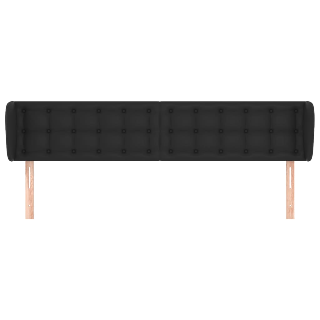 sengegavl med kanter 203x23x78/88 cm kunstlæder sort