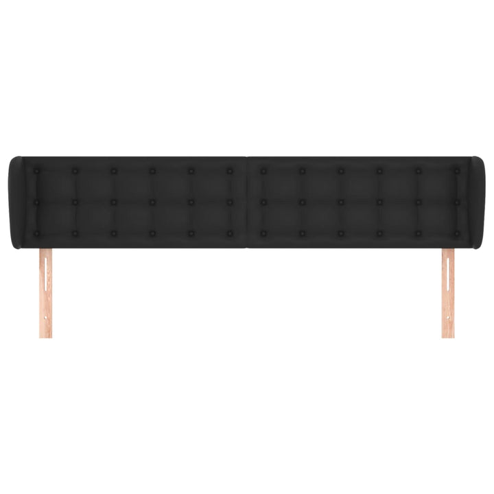 sengegavl med kanter 203x23x78/88 cm kunstlæder sort